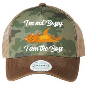 I'm Not Bossy I Am The Boss Day Cat Funny Work Office Humor Great Gift Legacy Tie Dye Trucker Hat