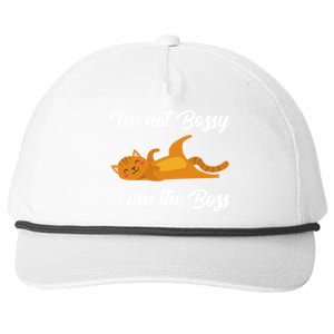 I'm Not Bossy I Am The Boss Day Cat Funny Work Office Humor Great Gift Snapback Five-Panel Rope Hat