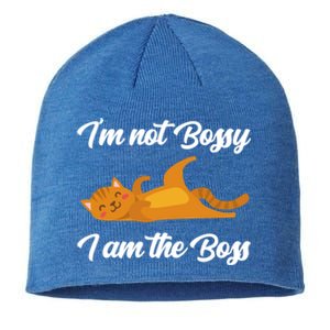 I'm Not Bossy I Am The Boss Day Cat Funny Work Office Humor Great Gift Sustainable Beanie