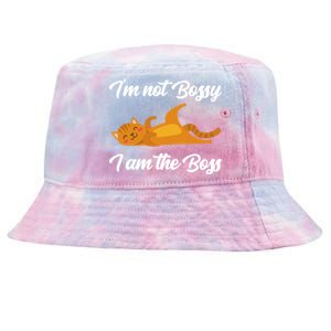 I'm Not Bossy I Am The Boss Day Cat Funny Work Office Humor Great Gift Tie-Dyed Bucket Hat