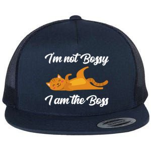 I'm Not Bossy I Am The Boss Day Cat Funny Work Office Humor Great Gift Flat Bill Trucker Hat