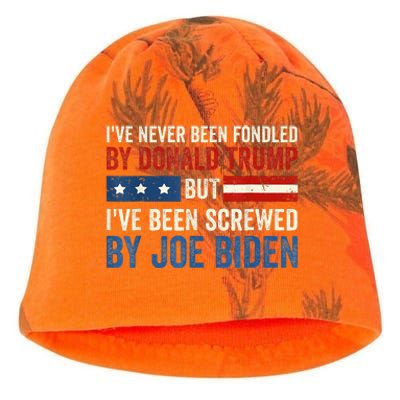 IVe Never Been Fondled By Donald Trump But Joe Biden Kati - Camo Knit Beanie