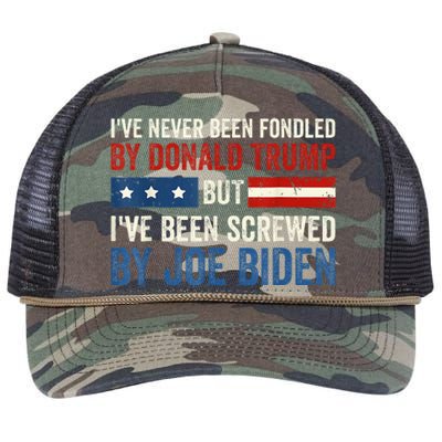 IVe Never Been Fondled By Donald Trump But Joe Biden Retro Rope Trucker Hat Cap