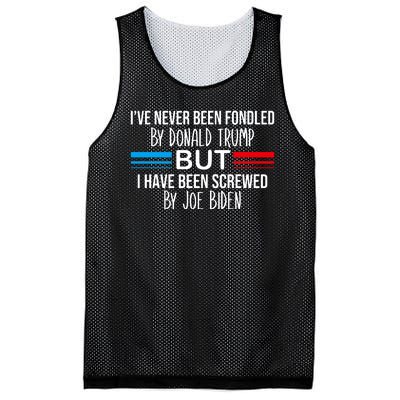 I’Ve Never Been Fondled By Donald Trump But Screwed By Biden Mesh Reversible Basketball Jersey Tank