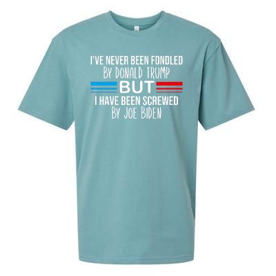 I’Ve Never Been Fondled By Donald Trump But Screwed By Biden Sueded Cloud Jersey T-Shirt