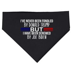 IVe Never Been Fondled By Donald Trump But I Have Been Screwed By Joe Biden USA-Made Doggie Bandana