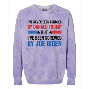 IVe Never Been Fondled By Donald Trump But Joe Biden Colorblast Crewneck Sweatshirt