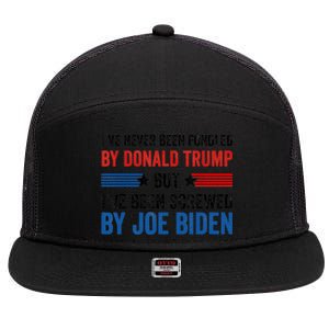 IVe Never Been Fondled By Donald Trump But Joe Biden 7 Panel Mesh Trucker Snapback Hat