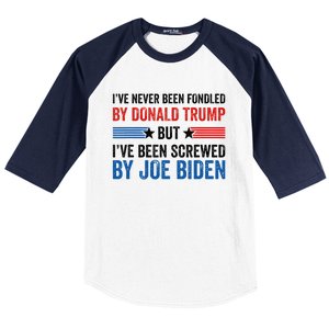 IVe Never Been Fondled By Donald Trump But Joe Biden Baseball Sleeve Shirt