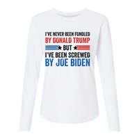 IVe Never Been Fondled By Donald Trump But Joe Biden Womens Cotton Relaxed Long Sleeve T-Shirt