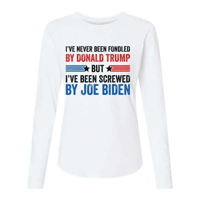 IVe Never Been Fondled By Donald Trump But Joe Biden Womens Cotton Relaxed Long Sleeve T-Shirt