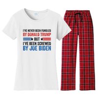 IVe Never Been Fondled By Donald Trump But Joe Biden Women's Flannel Pajama Set