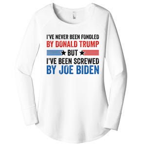 IVe Never Been Fondled By Donald Trump But Joe Biden Women's Perfect Tri Tunic Long Sleeve Shirt