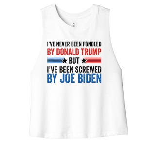 IVe Never Been Fondled By Donald Trump But Joe Biden Women's Racerback Cropped Tank