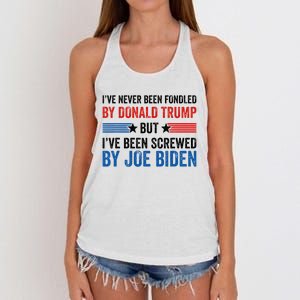 IVe Never Been Fondled By Donald Trump But Joe Biden Women's Knotted Racerback Tank