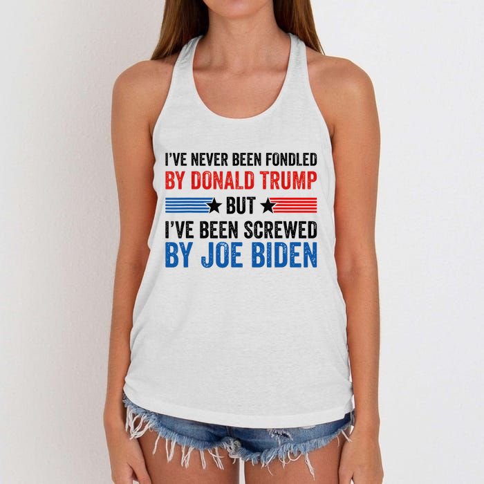 IVe Never Been Fondled By Donald Trump But Joe Biden Women's Knotted Racerback Tank