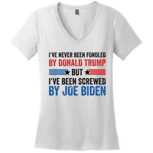 IVe Never Been Fondled By Donald Trump But Joe Biden Women's V-Neck T-Shirt