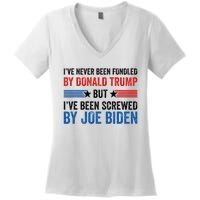 IVe Never Been Fondled By Donald Trump But Joe Biden Women's V-Neck T-Shirt