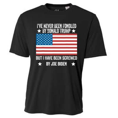 I’Ve Never Been Fondled By Donald Trump But Screwed By Biden Cooling Performance Crew T-Shirt