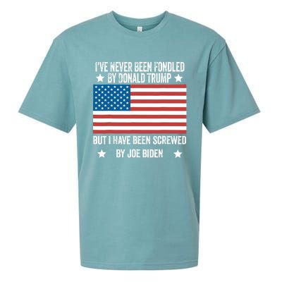 I’Ve Never Been Fondled By Donald Trump But Screwed By Biden Sueded Cloud Jersey T-Shirt