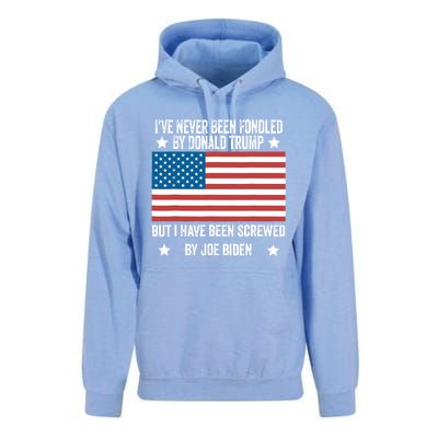 I’Ve Never Been Fondled By Donald Trump But Screwed By Biden Unisex Surf Hoodie