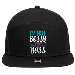 I'm Not Bossy I Am The Boss Gift 7 Panel Mesh Trucker Snapback Hat