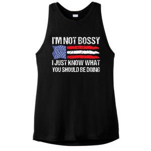 Im Not B.ossy I Just Know What You Should Be Doing Funny Ladies PosiCharge Tri-Blend Wicking Tank