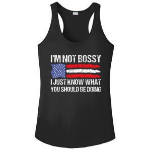 Im Not B.ossy I Just Know What You Should Be Doing Funny Ladies PosiCharge Competitor Racerback Tank