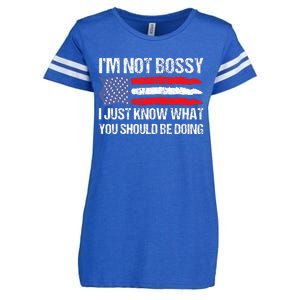 Im Not B.ossy I Just Know What You Should Be Doing Funny Enza Ladies Jersey Football T-Shirt