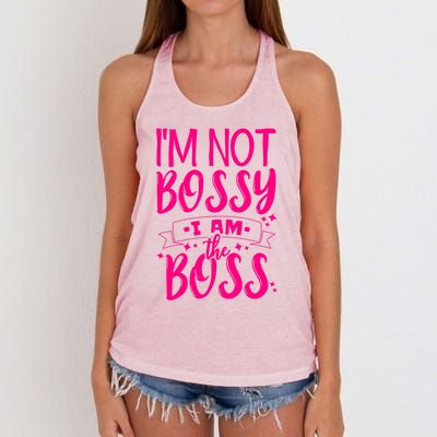 I'm Not Bossy I Am The Boss Great Gift Women's Knotted Racerback Tank