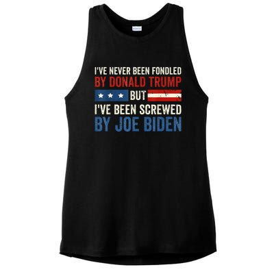 IVe Never Been Fondled By Donald Trump But Joe Biden Ladies PosiCharge Tri-Blend Wicking Tank