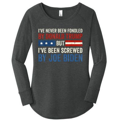 IVe Never Been Fondled By Donald Trump But Joe Biden Women's Perfect Tri Tunic Long Sleeve Shirt