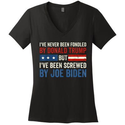 IVe Never Been Fondled By Donald Trump But Joe Biden Women's V-Neck T-Shirt