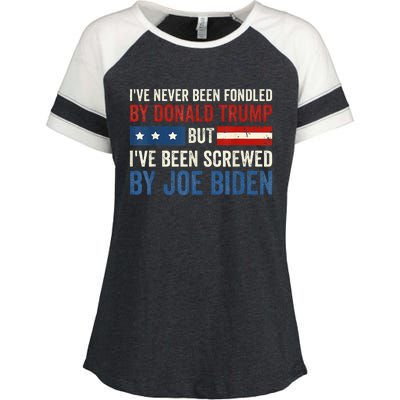 IVe Never Been Fondled By Donald Trump But Joe Biden Enza Ladies Jersey Colorblock Tee