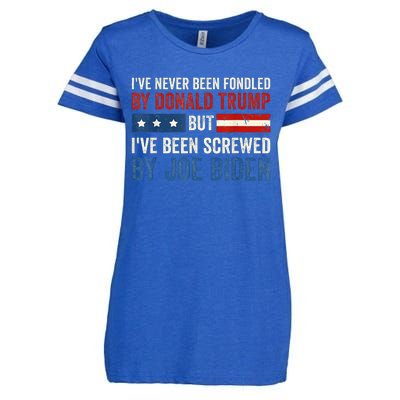 IVe Never Been Fondled By Donald Trump But Joe Biden Enza Ladies Jersey Football T-Shirt