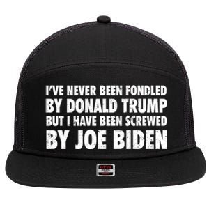 I’ve Never Been Fondled By Donald Trump 7 Panel Mesh Trucker Snapback Hat