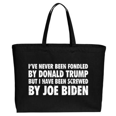 I’ve Never Been Fondled By Donald Trump Cotton Canvas Jumbo Tote