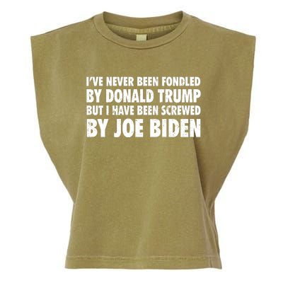 I’ve Never Been Fondled By Donald Trump Garment-Dyed Women's Muscle Tee