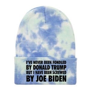 I’ve Never Been Fondled By Donald Trump Tie Dye 12in Knit Beanie