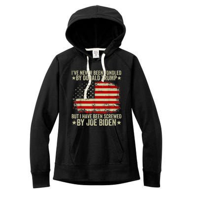 I’Ve Never Been Fondled By Donald Trump But Screwed By Biden Women's Fleece Hoodie