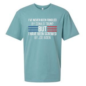 I’ve Never Been Fondled By Donald Trump But I Have Been Screwed By Joe Biden Sueded Cloud Jersey T-Shirt