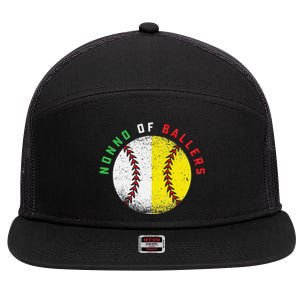 Italian Nonno Baseball Softball Grandson Granddaughter Team 7 Panel Mesh Trucker Snapback Hat