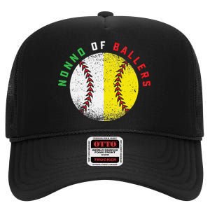 Italian Nonno Baseball Softball Grandson Granddaughter Team High Crown Mesh Back Trucker Hat