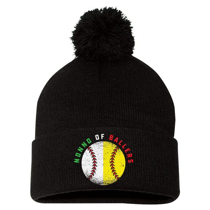 Italian Nonno Baseball Softball Grandson Granddaughter Team Pom Pom 12in Knit Beanie