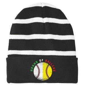 Italian Nonno Baseball Softball Grandson Granddaughter Team Striped Beanie with Solid Band