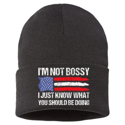 Im Not Bossy I Just Know What You Should Be Doing Funny Sustainable Knit Beanie