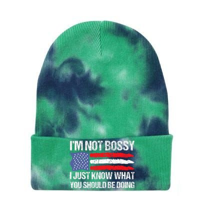 Im Not Bossy I Just Know What You Should Be Doing Funny Tie Dye 12in Knit Beanie