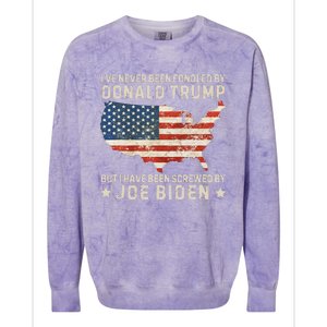 IVe Never Been Fondled By Donald Trump But Joe Biden Colorblast Crewneck Sweatshirt