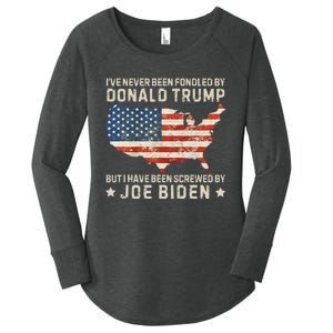 IVe Never Been Fondled By Donald Trump But Joe Biden Women's Perfect Tri Tunic Long Sleeve Shirt