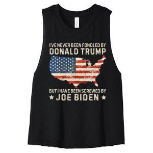 IVe Never Been Fondled By Donald Trump But Joe Biden Women's Racerback Cropped Tank